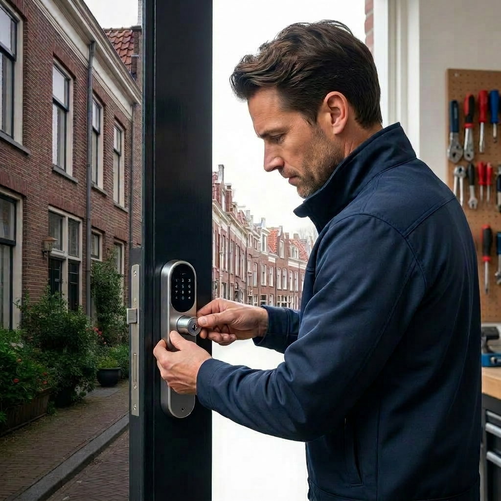 Nederlandse straat met rijtjeshuizen in Arnhem